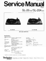 Technics - SL-20-A - Service manual 